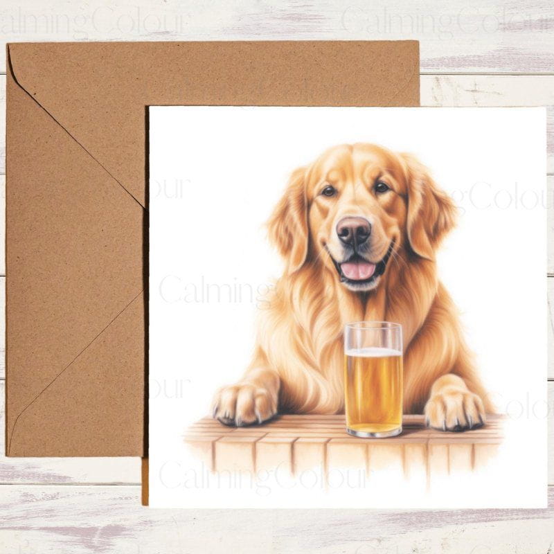 Golden Retriever Father's Day Card | Dad Greetings | Father's Day