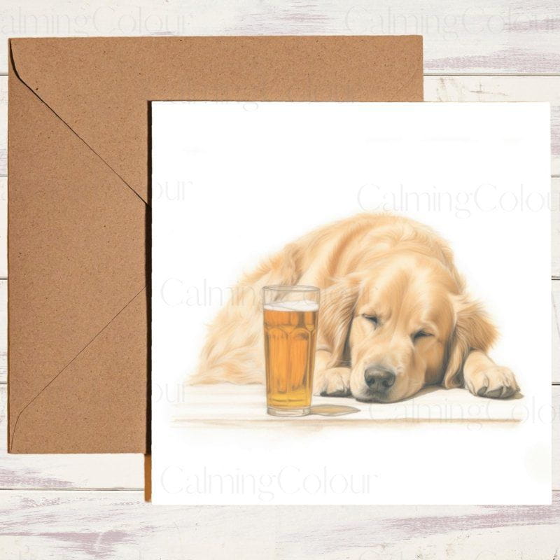 Golden Retriever Father’s Day Card | With Love for Dad | Father's Day