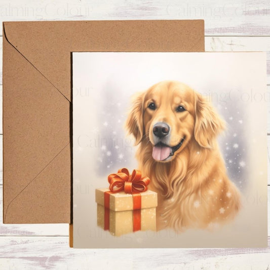 Golden Retriever Smiling | Christmas Card | Christmas Card