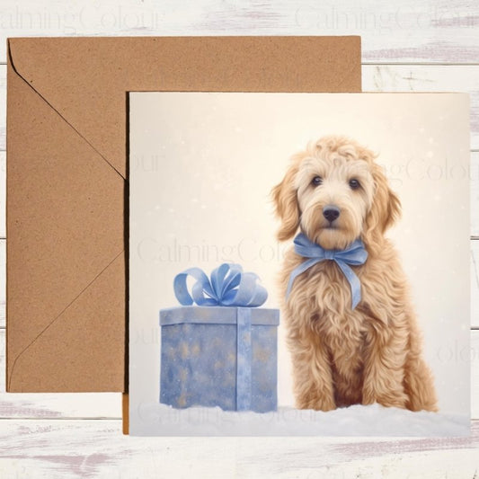 Goldendoodle Christmas Card | Dog Lover Greetings | Christmas Card