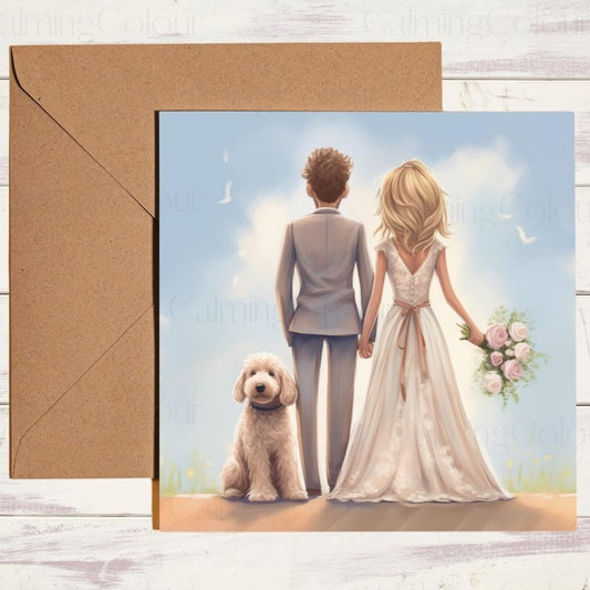 Goldendoodle Wedding Card | For Dog Lovers | Wedding Card