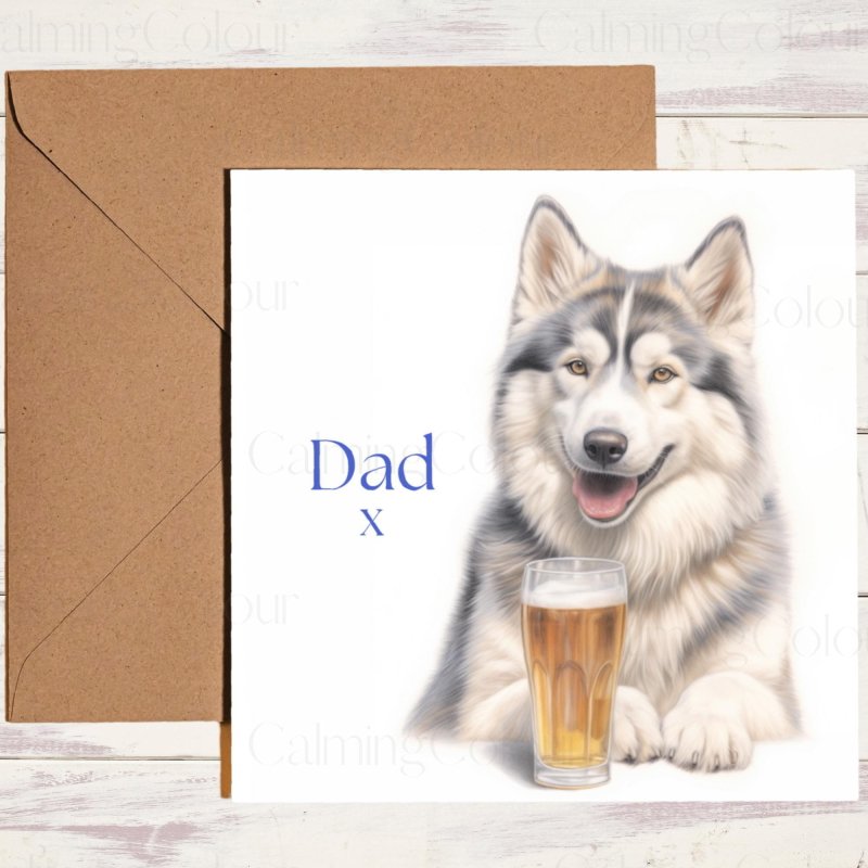 Husky Father's Day Card | Dad With Love | Father's Day