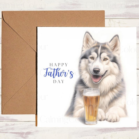 Husky Father's Day Card | Dad With Love | Father's Day