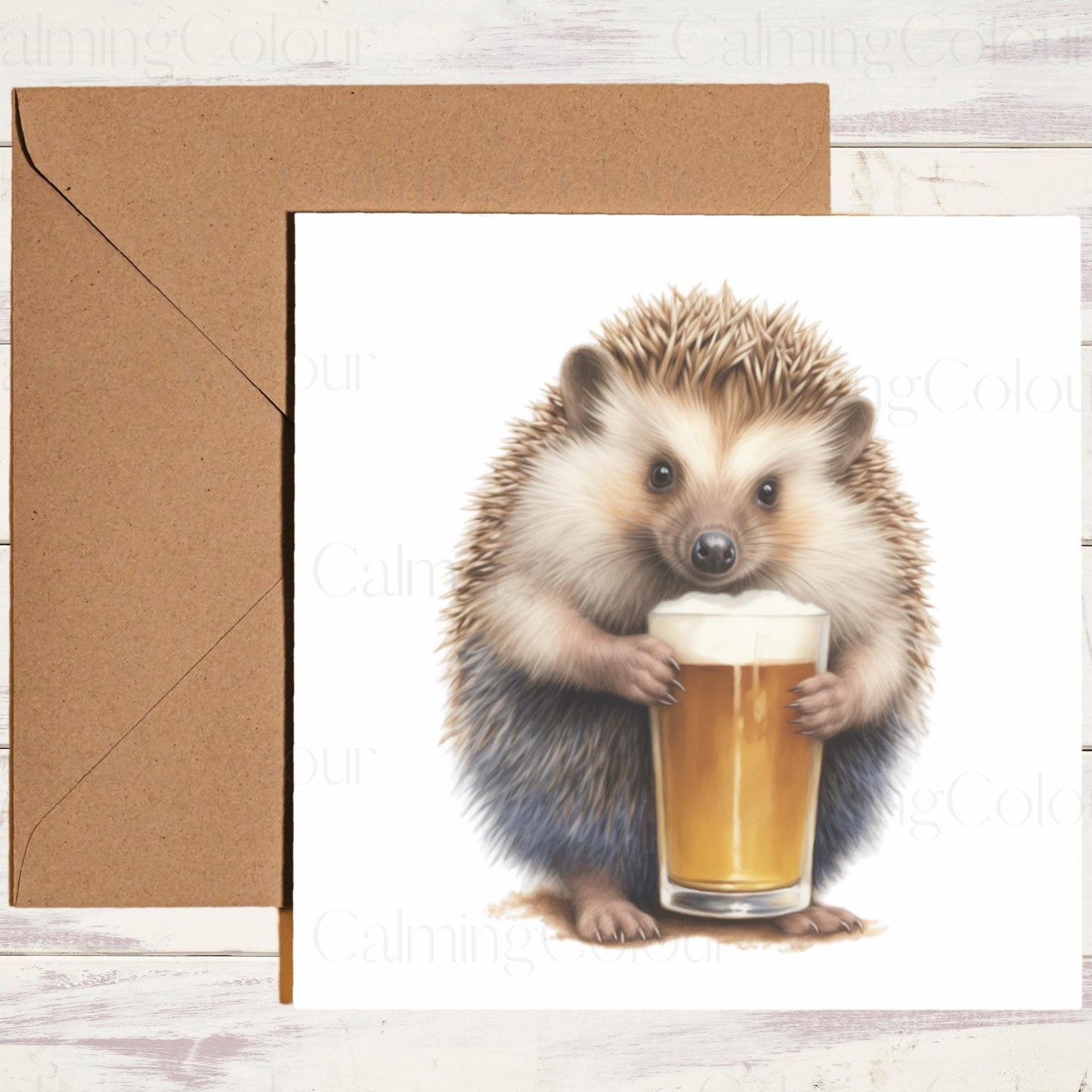 Hedgehog Greeting Card | Birthday | With love | Single card blank on the inside