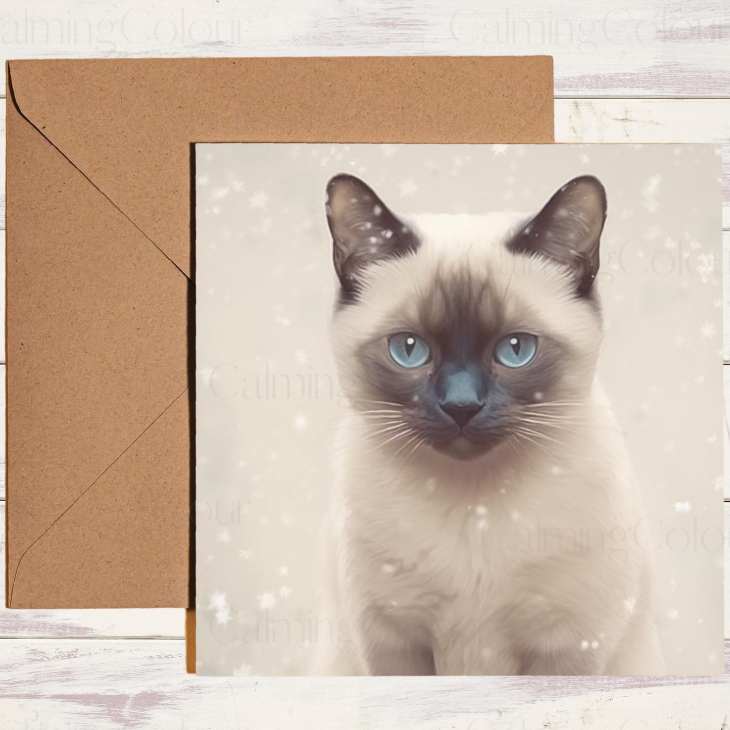 Siamese Cat Christmas Cards | Cat Lover Greeting Card Pack (10 or 20)
