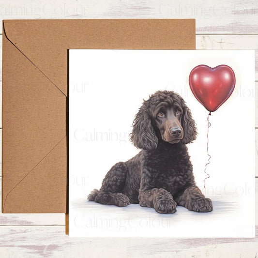 Irish Water Spaniel Valentine's Card | With Love | Anniversary | Valentine's Day