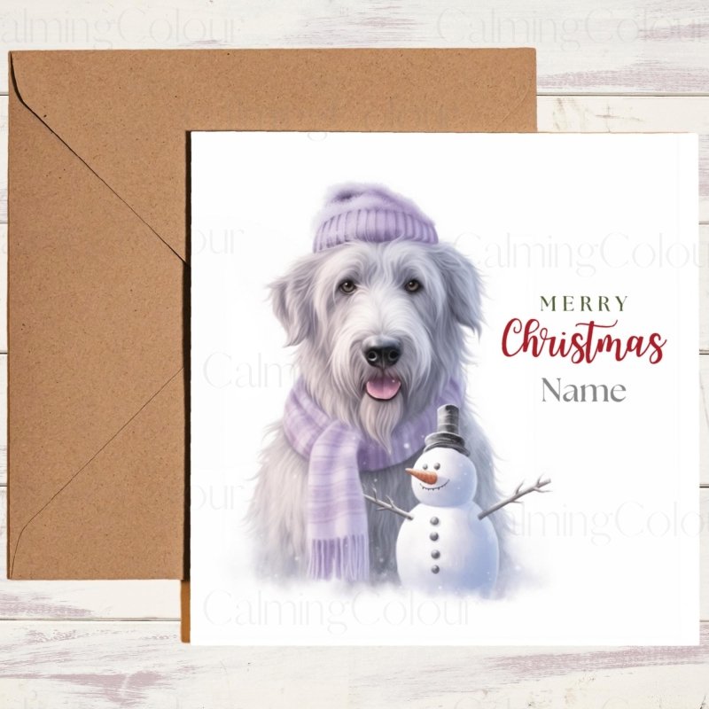 Irish Wolfhound Christmas Card | Festive Dog Greetings | Christmas Card