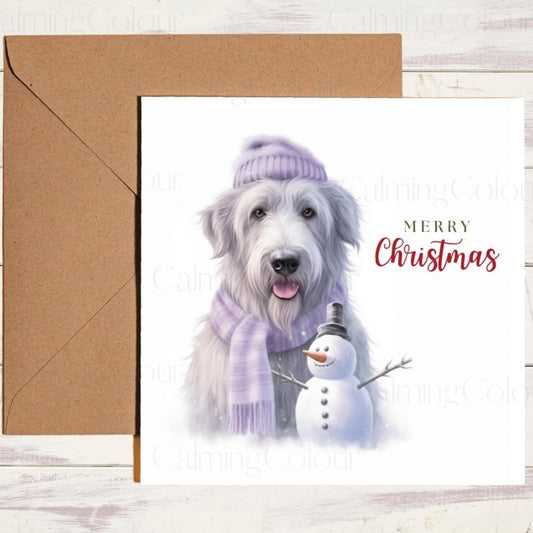 Irish Wolfhound Christmas Card | Festive Dog Greetings | Christmas Card