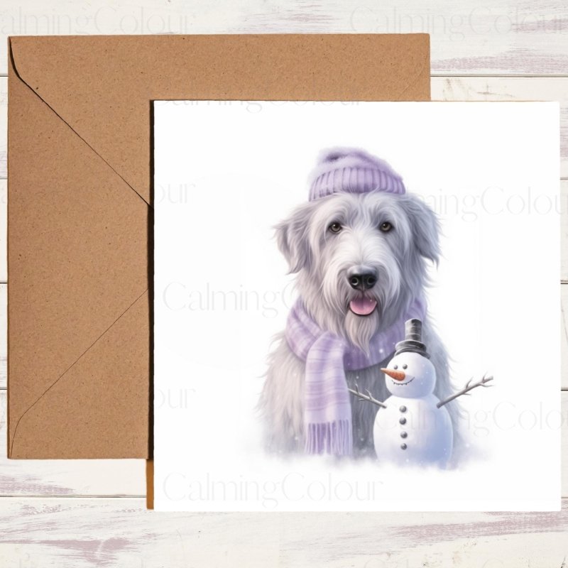 Irish Wolfhound Christmas Card | Festive Dog Greetings | Christmas Card