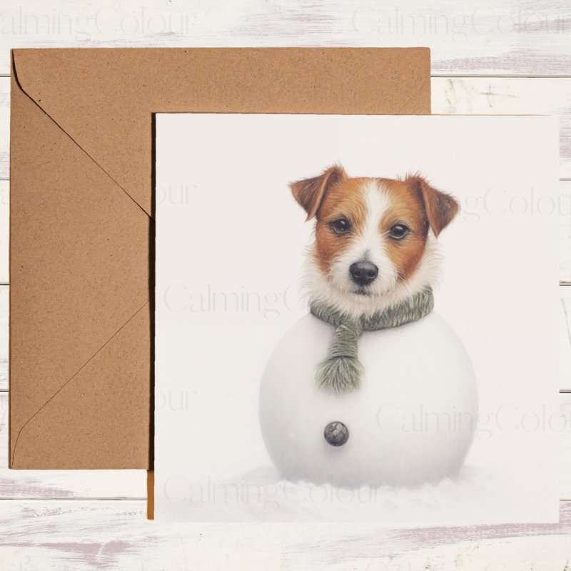 Jack Russell Snowman Christmas Card | Christmas Card