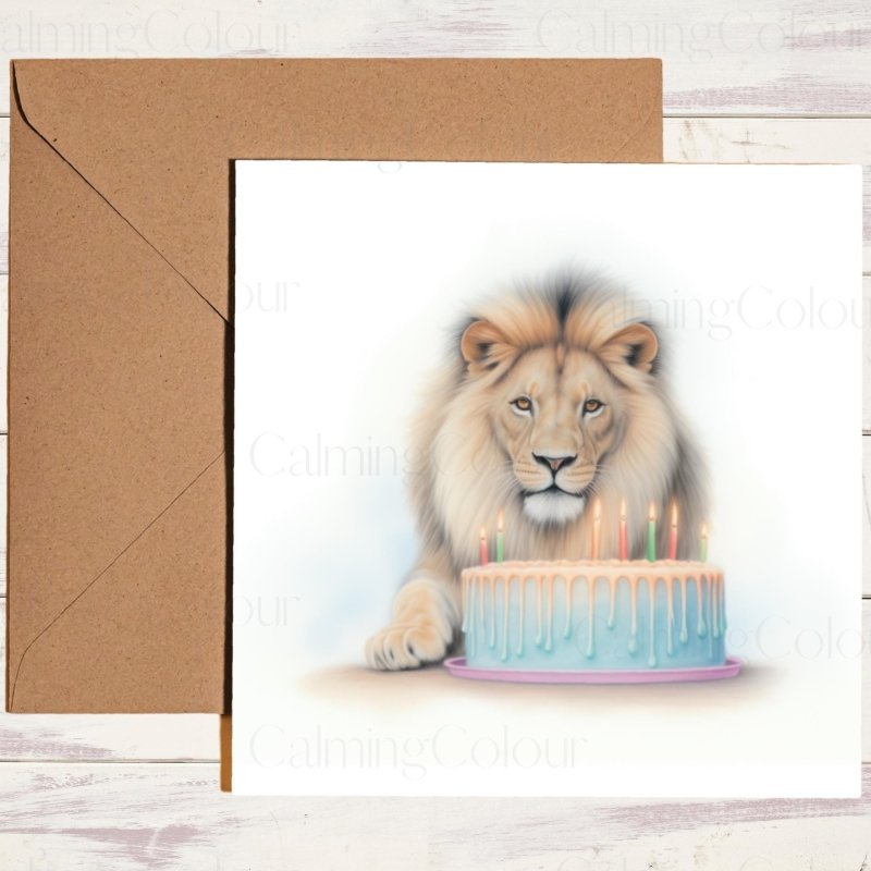 Lion Birthday Card | Greeting Card for Lion Lover | Birthday Card
