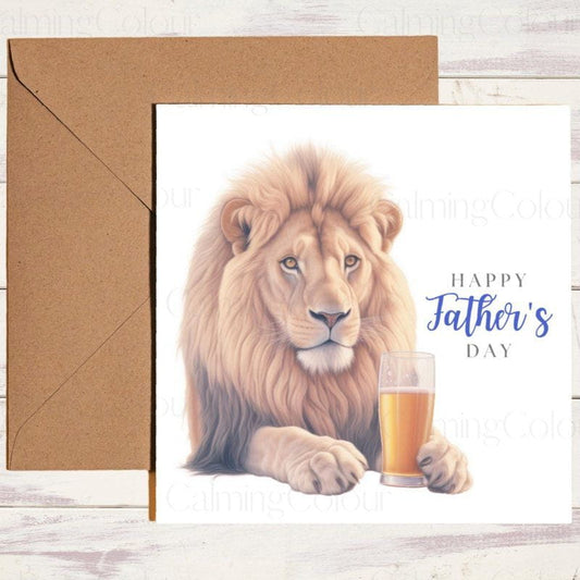 Lion Father's Day Card | Dad Greetings With Love | Father's Day