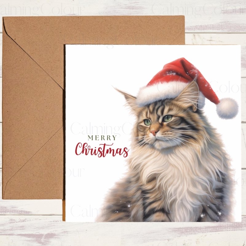 Maine Coon Christmas Card | | Christmas Card
