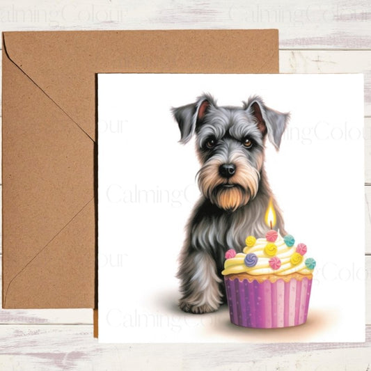 Miniature Schnauzer Birthday Card | With Love | Birthday Card