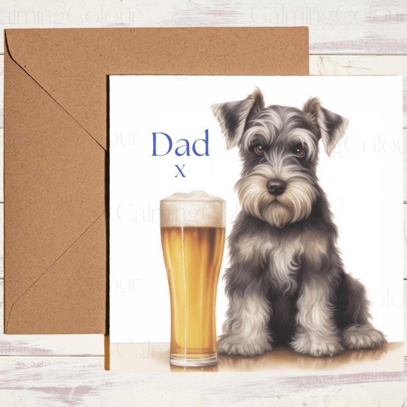 Miniature Schnauzer Father's Day Card | With Love | Father's Day