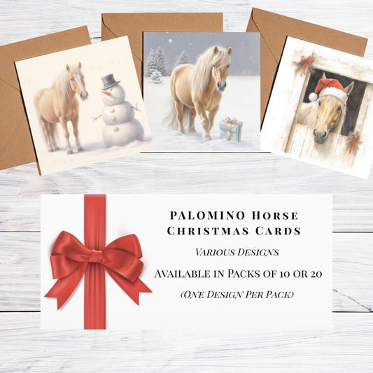 Palomino Horse Christmas Cards | Equestrian Card MultiPack | Card Multipack