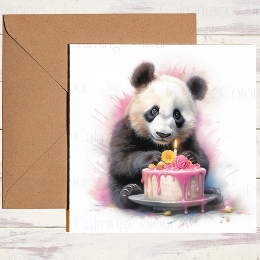 Panda Birthday Card | Greetings from a Panda | Birthday Card