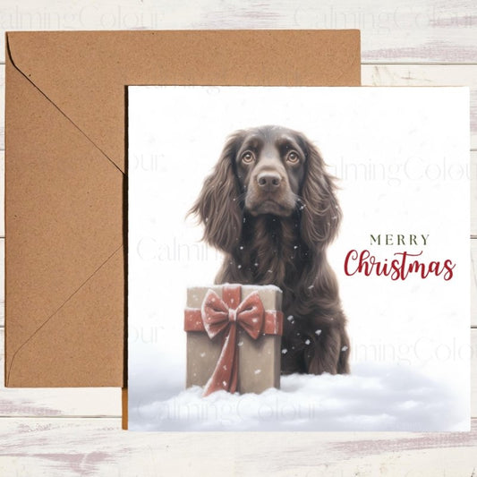 Personalised Sprocker Spaniel Christmas Card for Dog Lovers | Christmas Card
