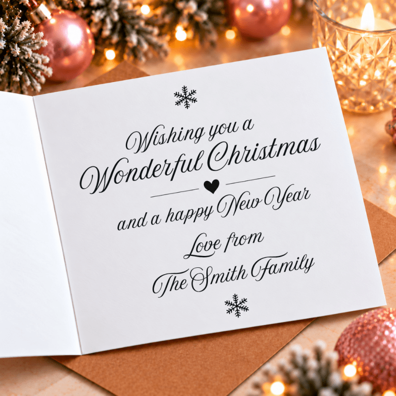 Personalised Tabby Kitten with Gifts Christmas Card | Christmas Card (Personalised)