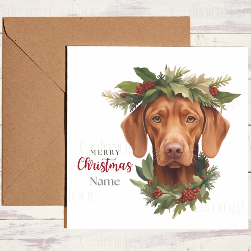 Personalised Vizsla Christmas Cards | Festive Dog Greetings | Christmas Card (Personalised)