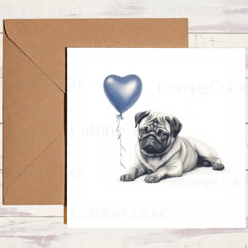 Pug Greeting Card Father's Day Card | With Love | Father's Day