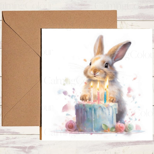 Rabbit Birthday Card | Greetings With Bunny Love | Birthday Card