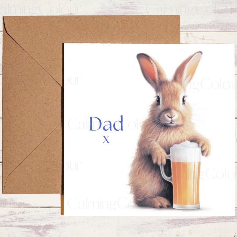 Rabbit Father's Day Card | With Love Dad | Father's Day