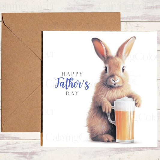 Rabbit Father's Day Card | With Love Dad | Father's Day