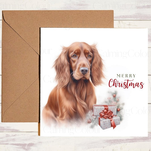 Red Setter Christmas Card | Festive Greeting | Christmas Card