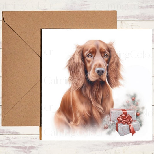 Red Setter Christmas Card | Festive Greeting | Christmas Card