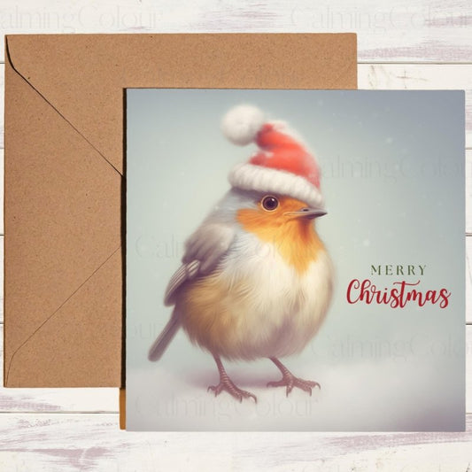 Robin an a Snowy Scene | Christmas Card | Christmas Card