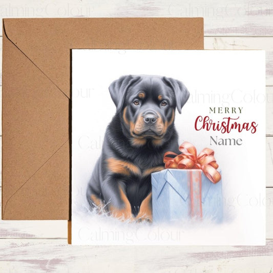 Rottweiler Christmas Card | Festive Greeting | Christmas Card