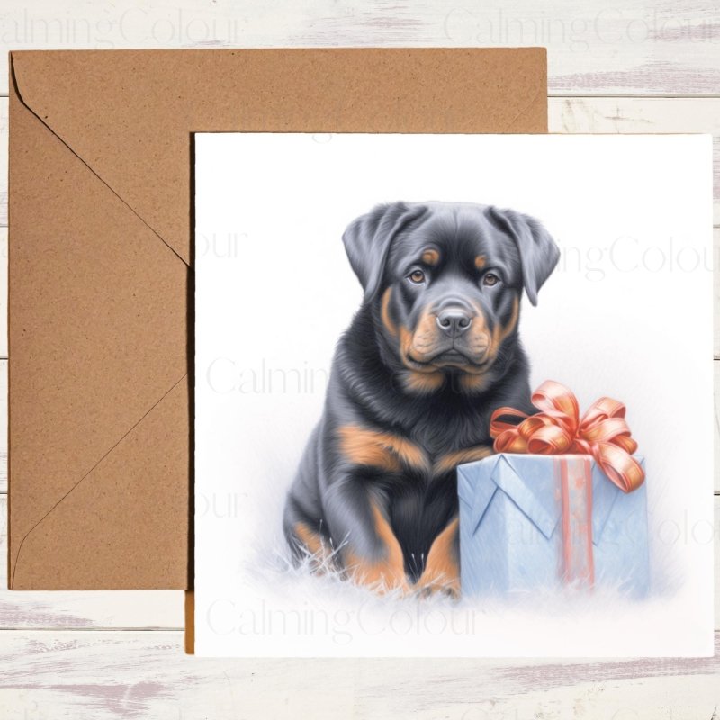 Rottweiler Christmas Card | Festive Greeting | Christmas Card
