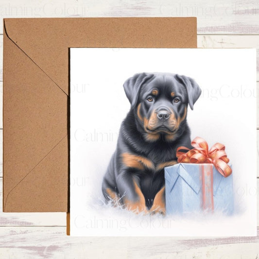 Rottweiler Christmas Card | Festive Greeting | Christmas Card