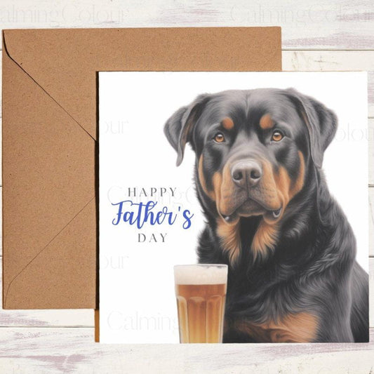 Rottweiler Father's Day Card | Dad Greetings With Love | Father's Day