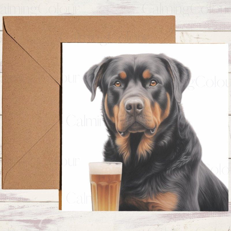 Rottweiler Father's Day Card | Dad Greetings With Love | Father's Day