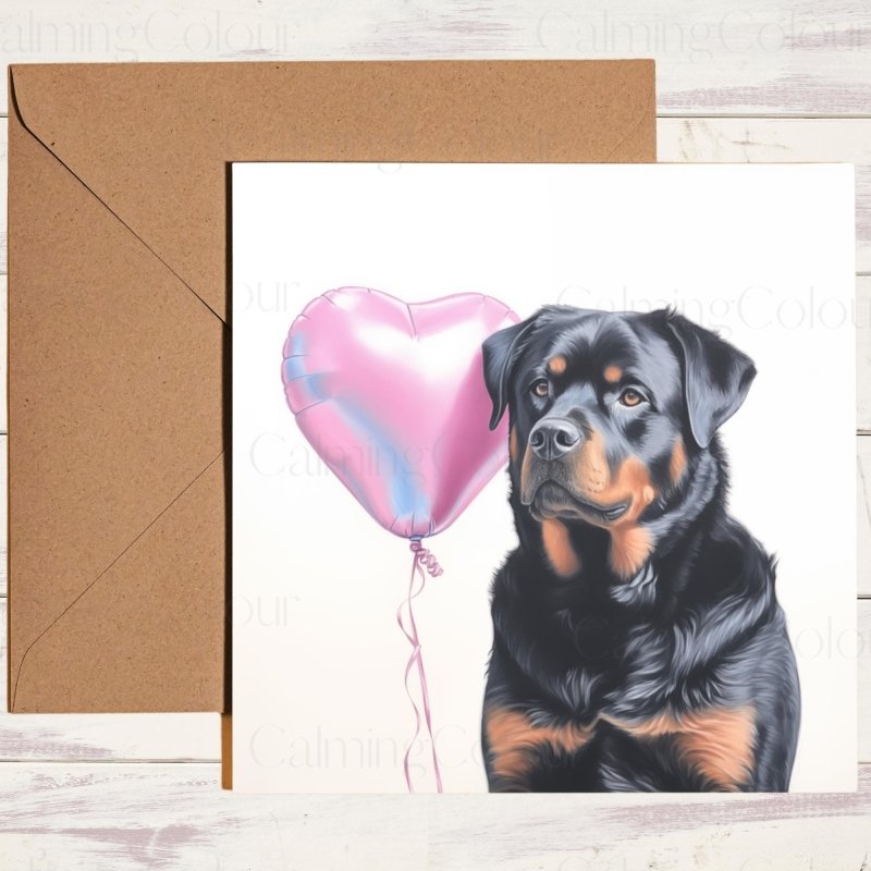 Rottweiler Greeting Card | Birthday With Love | Anniversary | Birthday Card