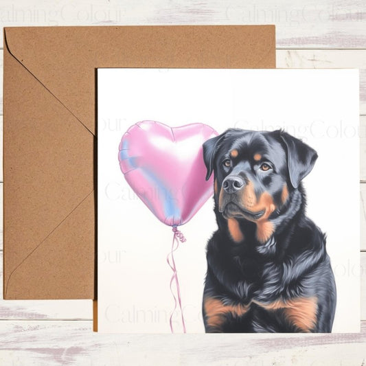 Rottweiler Greeting Card | Birthday With Love | Anniversary | Birthday Card