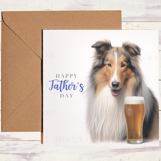 Rough Collie Father's Day Card | With Love | Father's Day