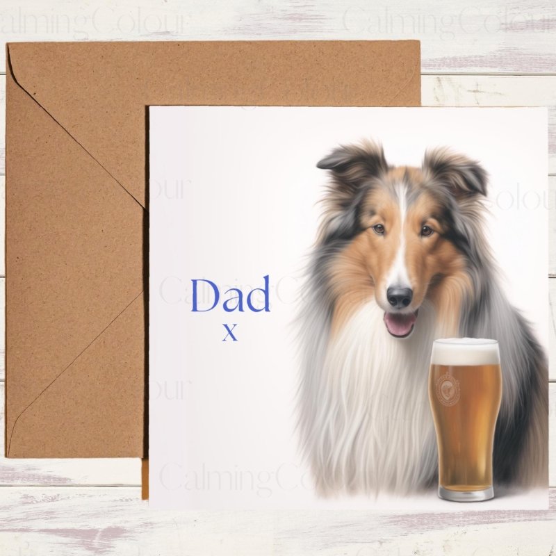 Rough Collie Father's Day Card | With Love | Father's Day