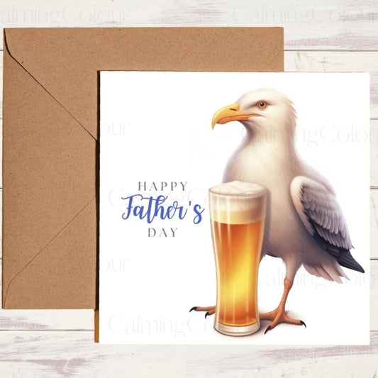 Seagull with a Pint Father's Day Card | With Love | Father's Day