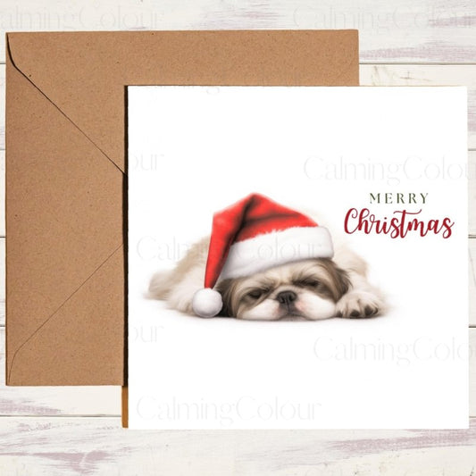 Shih Tzu Sleeping Sweetly | Christmas Card | Christmas Card