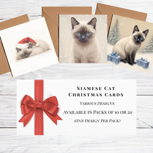 Siamese Cat Christmas Cards | Cat Lover MultiPack | Card Multipack