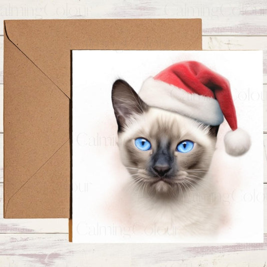 Siamese Cat Festive Christmas Card | Christmas Card