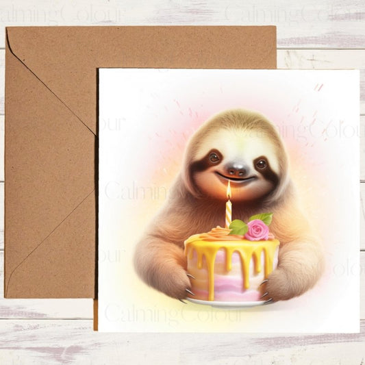 Sloth Birthday Card | Greetings for a Sloth Lover | Birthday Card