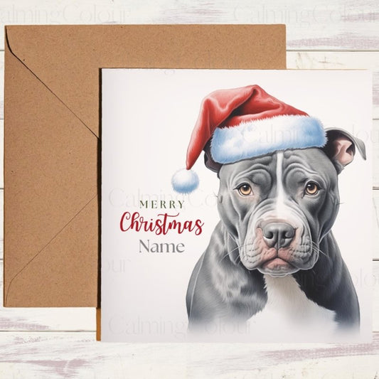 Staffordshire Bull Terrier Christmas Card | Festive Design | Christmas Card