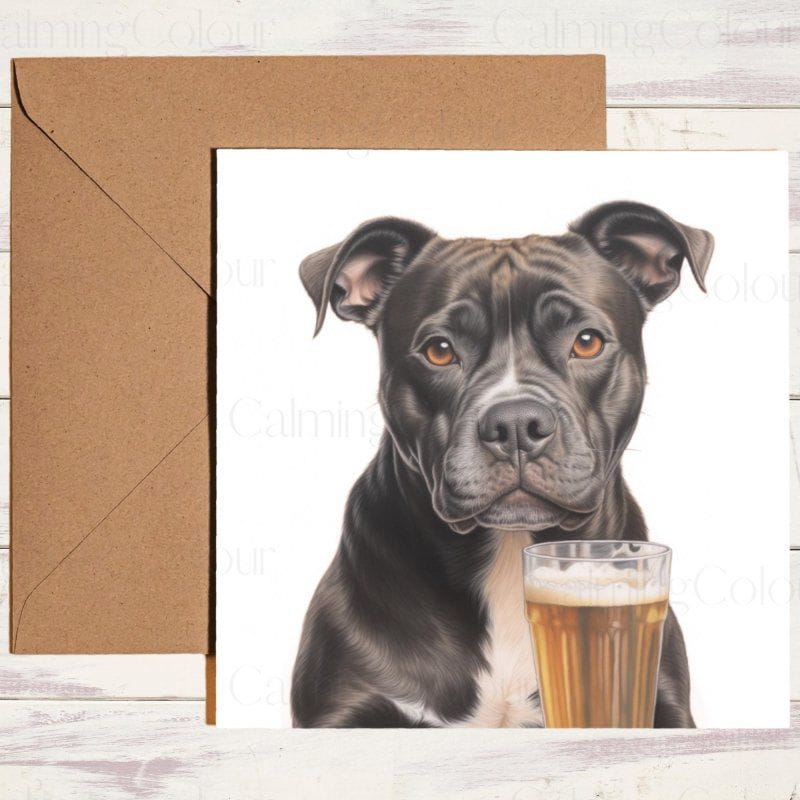 Staffordshire Bull Terrier Dad Card | Father’s Day With Love | Father's Day