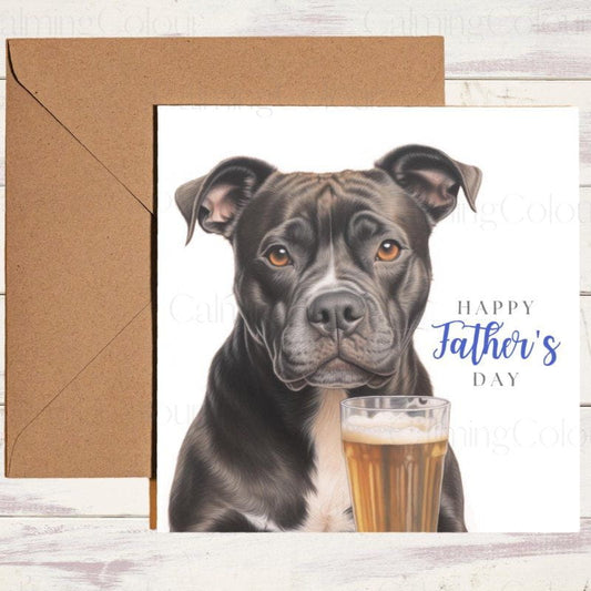Staffordshire Bull Terrier Dad Card | Father’s Day With Love | Father's Day