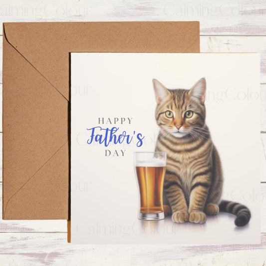 Tabby Cat Father's Day Card | For Dad With Love | Father's Day