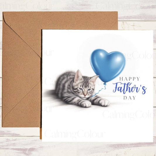 Tabby Cat Father's Day Card | With Love | Father's Day